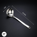 304 Stainless Steel Large Long-Handled Ladle - Deep Slotted Spoon for Hot Pot, Soup, & Porridge.