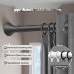 Romėni&scaron;kas be gręžimo teleskopinis užuolaidų ir drabužių džiovinimo karnizas su vienu laikikliu Telescopic: 4.1-5.0m [Includes 30 Rings]