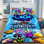 3D žaidimų patalynės komplektas B-Blox F-Fruits animacinis antklodės užvalkalų komplektas mink&scaron;tas, &scaron;velnus odai, viengulis, dvigulis, karali&scaron;ko dydžio, vaikams, namų tekstilė 2pcsAuSingle140x210