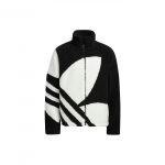 Adidas Originals Trefoil Didelis Logotipas Vilnos Stora Laisvalaikio Striukė Unisex Striukės Juoda HR3486 S white