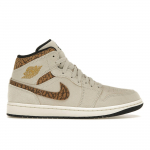 Air Jordan 1 Mid SE Rudi dramblys vyri&scaron;ki sportbačiai &scaron;viesiai rudos spalvos metalo-aukso baltos spalvos DZ4129-102 46