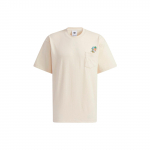 Adidas Originalūs X Melting Sadness mar&scaron;kinėliai trumpomis rankovėmis su gėlėmis ir kamanės atspaudu, apvalia i&scaron;kirpte, vintažiniai vyri&scaron;ki vir&scaron;utiniai drabužiai, balk&scaron;vi HB6860 XXS