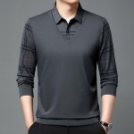 Pavasariniai Nauji Vyri&scaron;ki Atvartu Ilgomis Rankovėmis Polo Mar&scaron;kinėliai Vyri&scaron;ka Mada Vidutinio Amžiaus Verslo Kasdieniai Apykaklėti Vyri&scaron;ki Mar&scaron;kinėliai 4XL