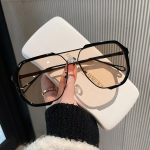 Madingi Ins stiliaus UV400 akiniai nuo saulės vyrams, moterims, unisex, madingi, su dvigubu tilteliu, dideli, klasikiniai, dideli, vienspalviai akiniai nuo saulės