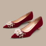 Moteri&scaron;ki Smailūs Seklių Burnų Auk&scaron;takulniai Batai Suede Stiletto Kulno Batai Komforti&scaron;ki Vienspalviai Perliniai Vestuviniai Vienspalviai Batai Zapatos De Mujer 35