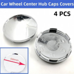 4Pc/Set Silver Universal Chrome Silver Car Wheel Center Hub Caps Covers w/o
