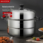 MAXCOOK 28cm nerūdijančio plieno garpuolis su auk&scaron;tu kupoluotu dangčiu