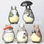 5 vnt. figūrėlė Amine totoro Mini statulėlė Mieli žaislai Kambario papuo&scaron;alai Kawaii figūrėlės Žaislas Vaikų dovanos Kolekcionuojami daiktai gray