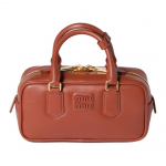 MIU MIU Arcadie serijos metalinis i&scaron;graviruotas logotipas odinė vieno peties rankinė moteri&scaron;ka rūdžių spalvos One Size-Basic Set (Bag+Dust Bag) ruda