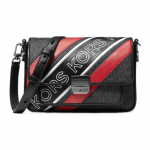 Michael Kors MK Bradshaw Raidžių Logotipo Spaudinys Spalvų Bloko Dryžuota Madinga Atsitiktinė Kelioninė Dengto Drobės Pečiuko Krep&scaron;ys Vidutinis 30H1U2BM2B-987 Basic Set (Bag+Dust Bag)