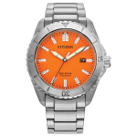 Citizen Super Titano Kolekcija 100m Atsparumas Vandeniui Saulės Energija Varomas Kvarcinis Mechanizmas Super Titano Apyrankė AW1840-50X Orange Watch Dial orange