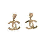 Chanel 24P Raidžių Susiuvimo Dvigubo C Metalo Cirkonio Auskarai Moteri&scaron;ki auskarai Auksiniai ABD051-B15387-NU491 Box+Padding Board,F,Gold