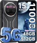 OUKITEL WP55 Pro 5G mobilusis telefonas 48GB+512GB/2TB 11000mAh 6.6 ekranas 108MP Android 15 juoda