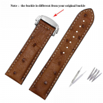 Tikros odos stručio laikrodžio apyrankė Hamilton Jazz serijos H32755851 laikrodžiui Sulankstoma sagtimi Apyrankė Juoda Ruda 20mm 22mm 20mm brown