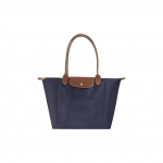 Longchamp Le Pliage 31 Logotipas Sulankstomas Koldūno Formos Rankinė Drobė ir Oda Peties Rankinė Didelės Moteri&scaron;kos Rankinės Tamsiai Mėlyna 1899089P68 Basic Set (Bag)