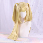 MisaMisa Cosplay Perukas Ilgas Auksinės Blondinės Moteri&scaron;kas Amane Misa Anime Cosplay Perukas Kar&scaron;čiui Atsparus Sintetinis Pluo&scaron;tas One Size&Other beige