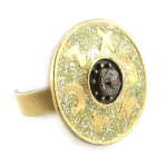 Les Tr&eacute;sors De Lily [E2591] - Bague Cr&eacute;ateur 'Byzance' Gris Dor&eacute; auksas