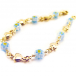 Les Tr&eacute;sors De Lily [E9825] - Bracelet Plaqu&eacute; Or 'M&eacute;lodie d'Amour' Bleu