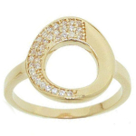 Bague Plaqu&eacute; Or 'D&eacute;esse' blanc dor&eacute; - 13 mm