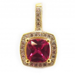 Les Tr&eacute;sors De Lily [L4682] - Pendentif plaqu&eacute; or 'Sissi' rose dor&eacute;