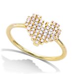 Bague Plaqu&eacute; Or 'Love' blanc dor&eacute; - 11x9 mm