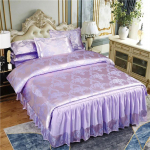 4 vnt./rinkinys europieti&scaron;ko stiliaus žakardo lovos sijono antklodės užvalkalas dvigulei lovai, keturių dalių komplektas vestuvėms, namų tekstilė, patogus patalynės komplektas, antklodės užvalkalas kostiumui Queen 4 pcs &scaron;viesiai violetinė spalva