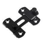 (Kvinidas) Mažas nerūdijančio plieno durų užraktas Flip Lock saugos durų varžtas, durų rėmas (Juoda) One Size juoda