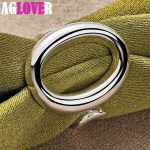 925 Sterling Silver Circle O atviri reguliuojamo dydžio žiedai papuo&scaron;alai