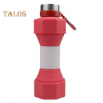 650 ml didelės talpos vandens butelis, nepralaidus, sandarus, hantelio formos treniruoklių salė, sportinis vandens virdulys 650ml arbūzo raudonos spalvos