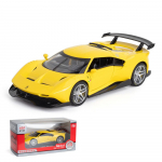 1:32 skalės P80-C metalinis liejamas automobilis, i&scaron;traukiami lydinio žaislai su garsu ir &scaron;viesa, atvirų durų kolekcija, skirta dovanoms lėlė 1/32-15x7x4cm geltona