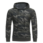 Rudens ir žiemos vyri&scaron;ki kari&scaron;ki megztiniai su gobtuvu, užtrauktuku, laisvalaikio sportui Camo gobtuvu, megztiniu, kamufliažiniu megztiniu plius dydžio paltai 3XL žalia