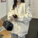 Rudeniniai palaidi megztiniai su V kakleliu megztiniai Moteri&scaron;kas žiemos mados 2023 m. megztinis megztinis paltas Moteri&scaron;ki korėjieti&scaron;ki &scaron;ilti megztiniai 29200 One Size juoda