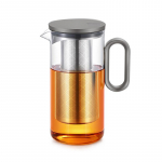 Samadoyo Kar&scaron;čiui atsparus stiklinis arbatinukas Aliuminio lydinio puodelio dangtelis Modernus arbatinukas su filtru Arbatinukas Virimo puodas Arbatos rinkinys 900ML 900ML pilka