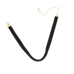 Gotikinis mink&scaron;tas aksominis vienspalvis kaklo papuo&scaron;alas &bdquo;Chapper&ldquo; &ndash; moteri&scaron;kas klubinis &scaron;okis juoda