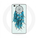 Coque pour Huawei P8 Lite Attrape R&ecirc;ve Bleu Fond Blanc