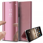 &bdquo;Smart Mirror Anti Drop&ldquo; telefono dėklas, skirtas &bdquo;Samsung Huawei Honor Xiaomi Redmi iPhone OnePlus&ldquo; dangtelis, magnetinis apverčiamas PU oda Samsung S8 rožinio aukso spalvos