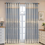 Namų dekoras Dvisluoksnės tamsios užuolaidos svetainei Europos reljefinės gėlės perlais i&scaron;siuvinėtos tiulio užuolaidos 2PC W450cm x L270cm