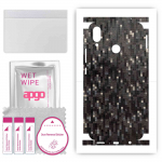 apgo Protective Skin Sticker for the back+sides compatible with Huawei nova 3i, Full Wrap Film, Foil, Vinyl - Pattern Carbon Black Pixel