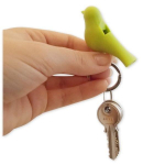 Cabanon range-cl&eacute;s avec 2 porte-cl&eacute;s couple oiseaux d'ins&eacute;parables cabane blanche