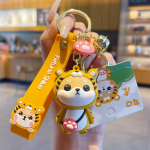 Animacinis arbatos zuikutis raktų pakabukas mielas zodiako &Scaron;iba Inu lėlės raktų pakabukas krep&scaron;io pakabukas