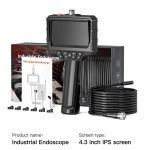 Naujas 4,3 colio IPS ekranas, delninis pramoninis endoskopas 1080P kamera, standus kabelio vamzdžio kanalizacijos tikrinimo boreskopas IP67, atsparus vandeniui 2000 mAh