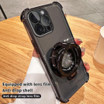 Oro pagalvės smūgiams atsparus magnetinis stovo dėklas, skirtas iPhone 16 15 14 13 12 11 Pro Max Plus XR Samsung S25 S24 S23 S22 S21 Ultra Plus FE A16 A15 A55 A14 A34 A54 iPhone 7/8/SE 2020 juoda