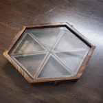 Gražus Indijos Masala 22,86 cm Medinis Masala Box Trikampis