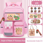 Didelės talpos lengva &bdquo;Capybara&ldquo; kuprinė 1&ndash;6 klasėms: Atsparus purvui ir mielas berniukams ir mergaitėms large