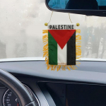 1 vnt. maža Palestinos pakabinama vėliavėlė, dvipusė, su kutu, su siurbtuku, automobilio dekoracija, pakabinama vėliavėlė, mini vimpelas onesize