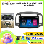 FM DSP automobilio radijas Hyundai Accent 3 2006 - 2011 Multimedia vaizdo grotuvas Navigacija GPS WIFI Android Auto Carplay Bluetooth 4Core 2+32G
