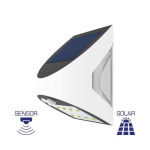 3W IP54 saulės LED sieninis &scaron;viestuvas su judesio jutikliu balta