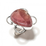 Rhodochrosite Handmade 925 Sterling Silver Jewelry Ring Size 8 o0q80
