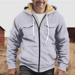 Vyri&scaron;ka dviguba striukė su pastorintu sagu su ki&scaron;eniniu medvilniniu įdėklu XXXXL