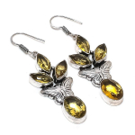 Natural Citrine Gemstone Handmade 925 Sterling Silver Jewelry Earring 2.48 o4f69